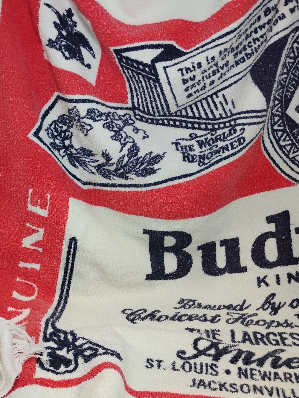 Vintage 1990’s Budweiser Beer Towel  Read Description!!!